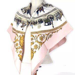 Authentic vintage Hermès 100% silk scarf – La Promenade de Longchamps